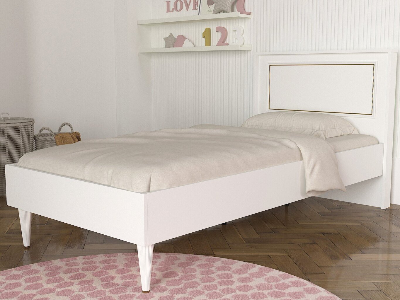 Voodi Kalune Design Ravenna, 90x190 cm, valge hind ja info | Voodid | hansapost.ee