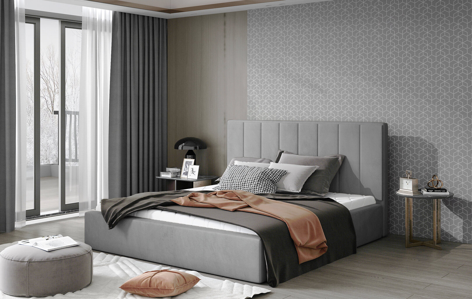 Voodi NORE Audrey 11, 160x200 cm, helehall hind ja info | Voodid | hansapost.ee