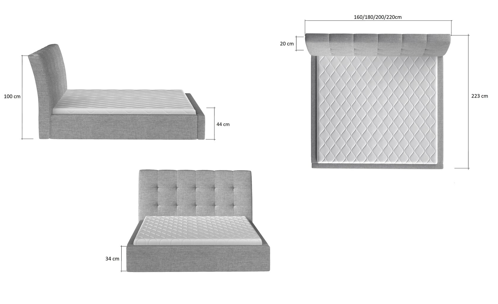 Voodi NORE Inge 12, 180x200 cm, sinine hind ja info | Voodid | hansapost.ee