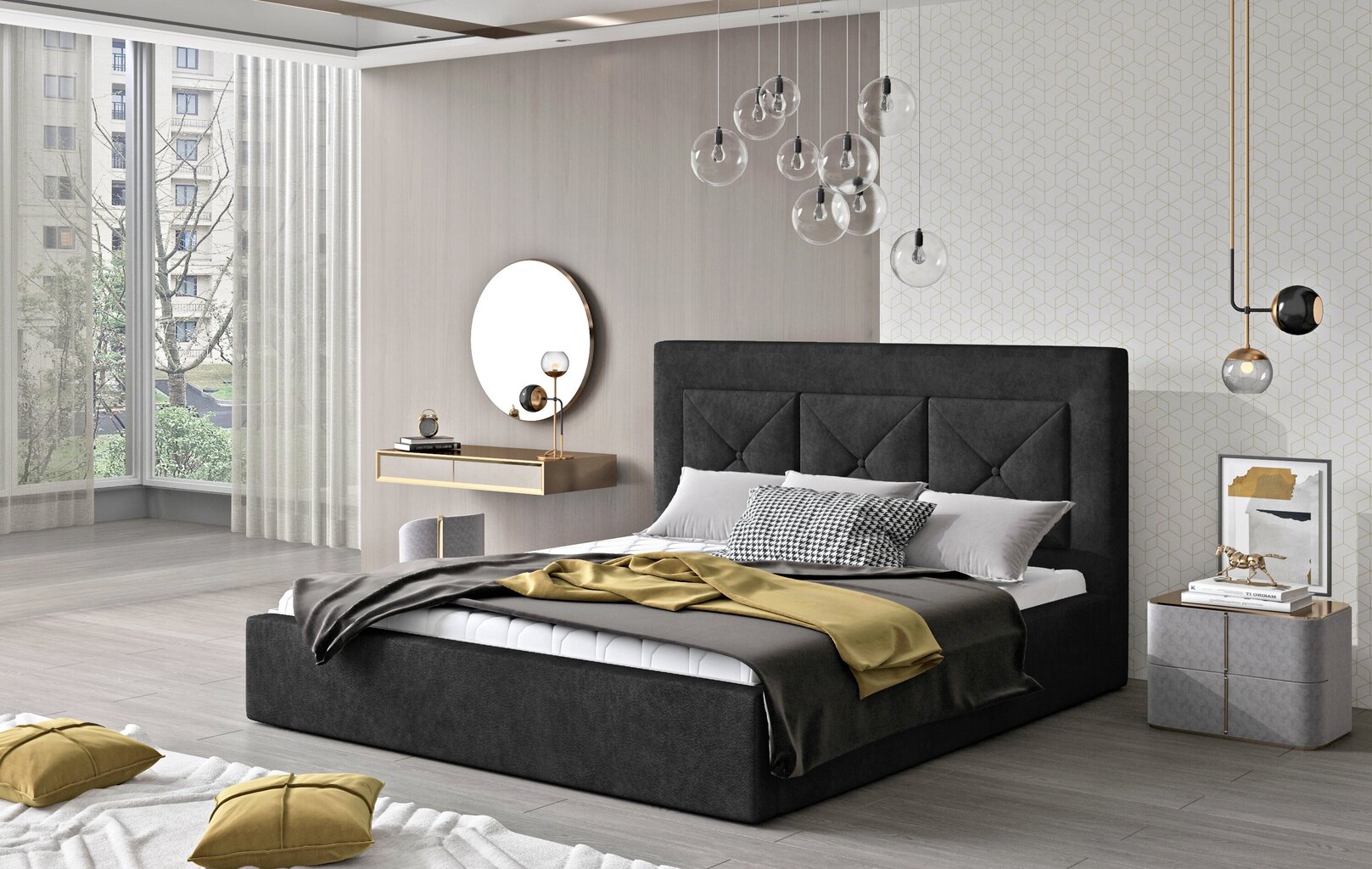 Voodi NORE Cloe 04, 180x200cm, tumehall hind ja info | Voodid | hansapost.ee