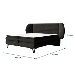 Кровать Selsey Cermone 3, 180x200 см, черная цена и информация | Кровати | hansapost.ee