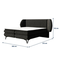 Кровать Selsey Cermone 2, 180x200 см, черная цена и информация | Кровати | hansapost.ee