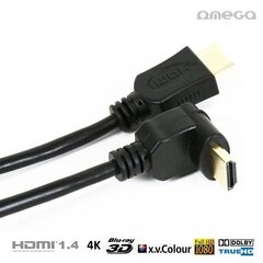 Omega OCHK34 HDMI Gold Platted Angular Cable 19pin / 2160p / Ultra HD / 4K / 3m Black hind ja info | Omega Kodumasinad | hansapost.ee