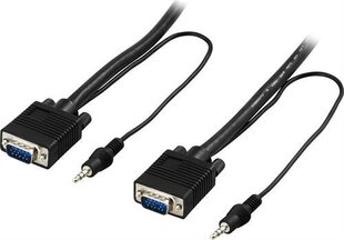 Kaabel DELTACO RGB HD 15ha-ha, 3.5mm audio, 3m, must / RGB-7C hind ja info | Juhtmed ja kaablid | hansapost.ee