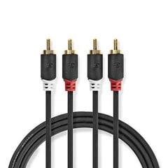 Audio провод Nedis 2x RCA -> 2x RCA, 3 м, черный цена и информация | Кабели и провода | hansapost.ee