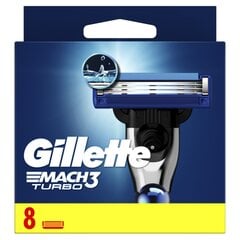 Насадки для бритвы Gillette Mach3 Turbo, 8 шт. цена и информация | Средства для бритья | hansapost.ee