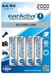 everActive Silver Line Ready to Use 2000мАч AA, 4 шт. цена и информация | Батарейки | hansapost.ee