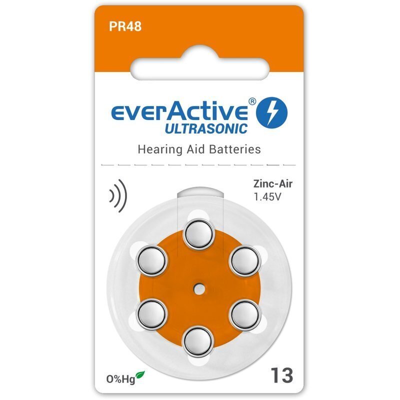 Patareid kuuldeaparaadile everActive Ultrasonic PR48 13, 6 tk цена и информация | Patareid | hansapost.ee