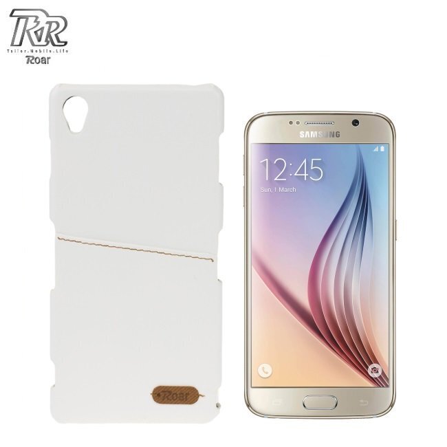 Roar Noble Skin Ultra Thin Eco Leather Cover kaardipesaga Samsung G920 Galaxy S6 White (EU Blister) цена и информация | Telefonide kaitsekaaned ja -ümbrised | hansapost.ee