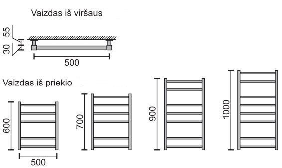 Käterätikuivati Rosela Kantata, 500x800 mm, 470W цена и информация | Käterätikuivatid ja vannitoa radiaaotrid | hansapost.ee