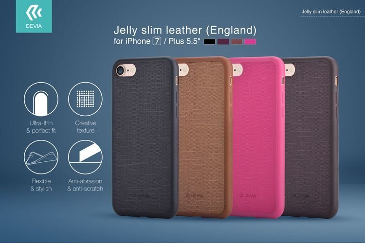 Kaitseümbris DEVIA Apple iPhone 7 Plus Jelly Slim Case, must hind ja info | Telefonide kaitsekaaned ja -ümbrised | hansapost.ee