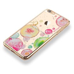 X-paigaldatud plastümbris Swarovski kristallidega Apple iPhone 6 / 6S Gold / Fancy Bubble jaoks hind ja info | Telefonide kaitsekaaned ja -ümbrised | hansapost.ee