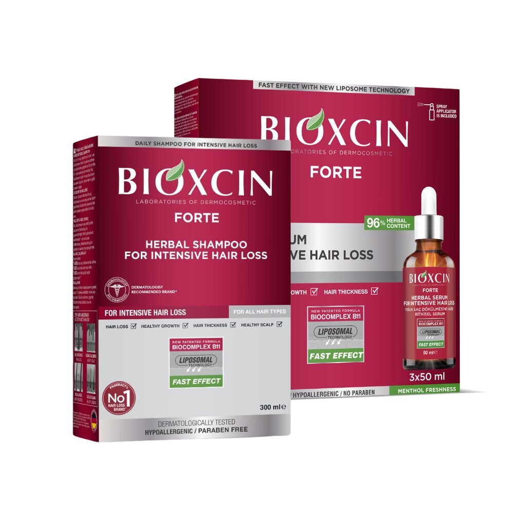 BIOXCIN šampoon intensiivse juuste väljalangemise vastu FORTE, 300 ml цена и информация | Šampoonid | hansapost.ee