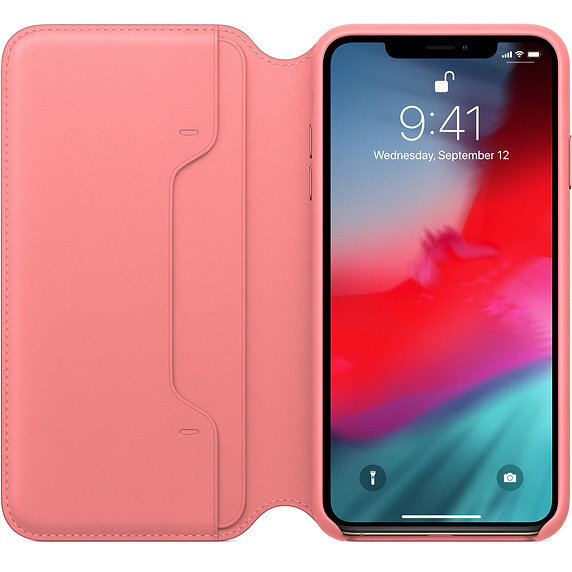 iPhone XS Max Leather Folio - Peony Pink hind ja info | Telefonide kaitsekaaned ja -ümbrised | hansapost.ee