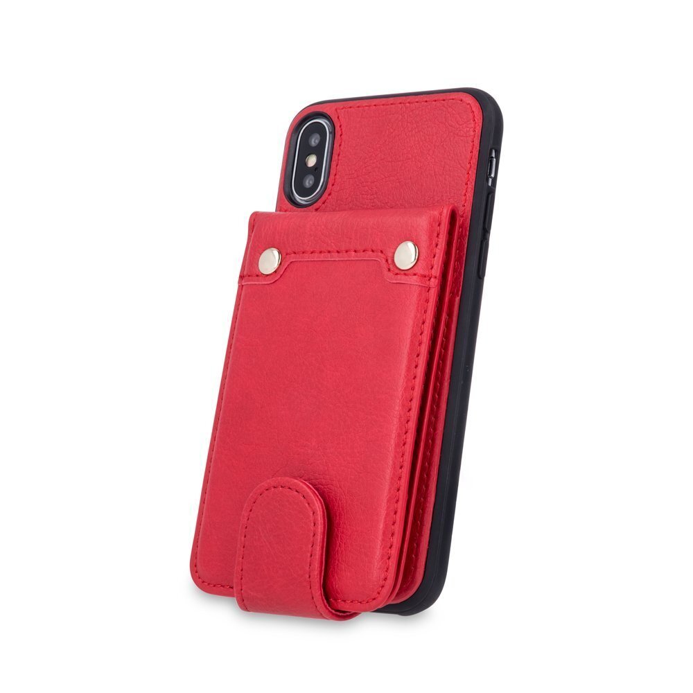 Telefoniümbris Mocco Smart Wallet Eco Leather Case - Card Holder For Apple iPhone XS Max Red цена и информация | Telefonide kaitsekaaned ja -ümbrised | hansapost.ee