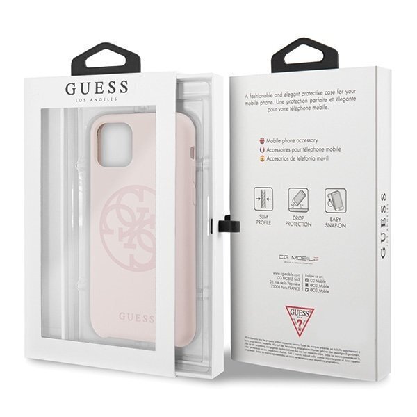 Telefoni korpus Guess GUHCN65LS4GLP iPhone 11 Pro Max light pink/jasnoróżowy hard case Silicone 4G Tone On Tone hind ja info | Telefonide kaitsekaaned ja -ümbrised | hansapost.ee