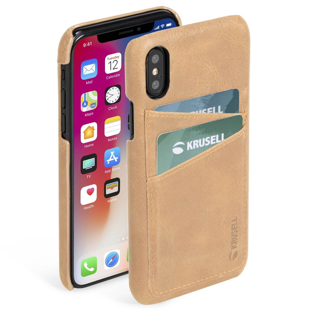 Telefoniümbris Krusell Sunne 2 Card Cover, sobib Apple iPhone X/XS, pruun hind ja info | Telefonide kaitsekaaned ja -ümbrised | hansapost.ee