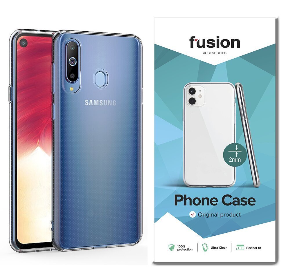 Silikoonist telefoniümbris Fusion Ultra Clear Series 2 mm Samsung A202 Galaxy A20e, läbipaistev (EU Blister) цена и информация | Telefonide kaitsekaaned ja -ümbrised | hansapost.ee