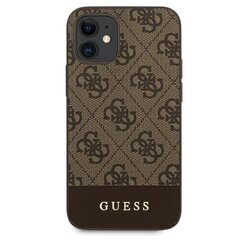 Guess GUHCP12SG4GLBR iPhone 12 mini 5,4" brązowy/brown hardcase 4G Stripe Collection hind ja info | Telefonide kaitsekaaned ja -ümbrised | hansapost.ee