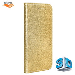 Ümbris TakeMe 3D-Crystal Shine Magnetic Fix Book Case, sobib Samsung Galaxy S21 (G991B), kuldne hind ja info | Telefonide kaitsekaaned ja -ümbrised | hansapost.ee