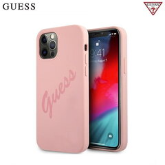 Guess GUHCP12MLSVSPI Script Vintage Силиконовый Прочный задний чехол-крышка для Apple iPhone 12 / iPhone 12 Pro Розовый цена и информация | Чехлы для телефонов | hansapost.ee