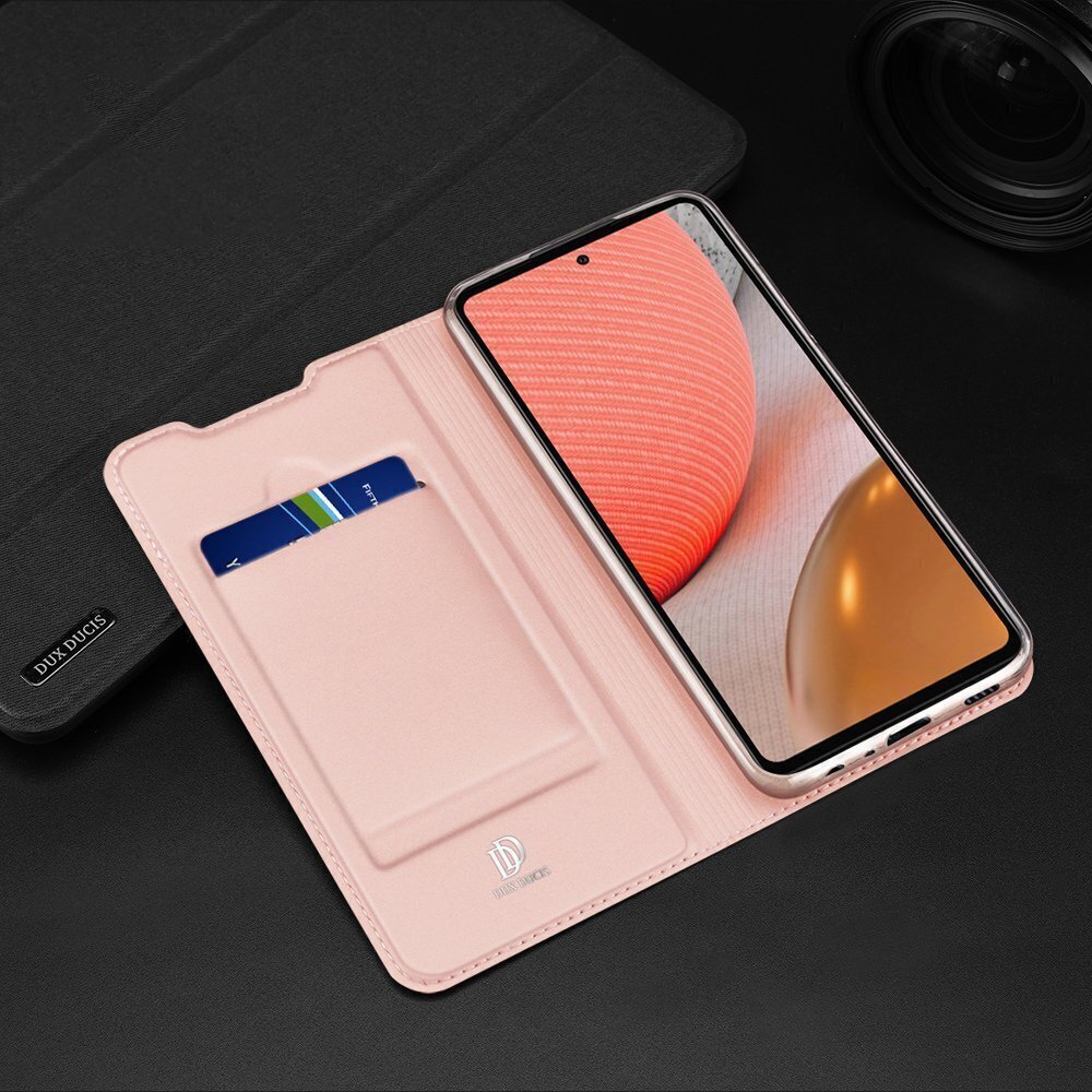 Ümbris Dux Ducis bookcase telefonile Samsung Galaxy A72, pink hind ja info | Telefonide kaitsekaaned ja -ümbrised | hansapost.ee