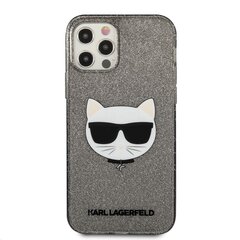 KLHCP12LCHTUGLB Karl Lagerfeld Choupette Head Glitter Case for iPhone 12 Pro Max 6.7 Black hind ja info | Telefonide kaitsekaaned ja -ümbrised | hansapost.ee