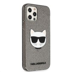 KLHCP12LCHTUGLB Karl Lagerfeld Choupette Head Glitter Case for iPhone 12 Pro Max 6.7 Black цена и информация | Чехлы для телефонов | hansapost.ee