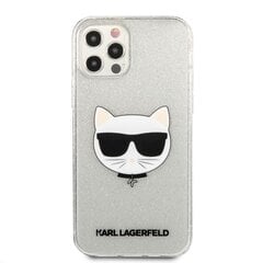 KLHCP12LCHTUGLS Karl Lagerfeld Choupette Head Glitter Case for iPhone 12 Pro Max 6.7 Silver цена и информация | Чехлы для телефонов | hansapost.ee