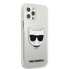 KLHCP12LCHTUGLS Karl Lagerfeld Choupette Head Glitter Case for iPhone 12 Pro Max 6.7 Silver hind ja info | Telefonide kaitsekaaned ja -ümbrised | hansapost.ee