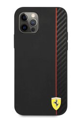 FESAXHCP12MBK Ferrari On Track Stripe Carbon Hard Case for iPhone 12/12 Pro 6.1 Black hind ja info | Telefonide kaitsekaaned ja -ümbrised | hansapost.ee
