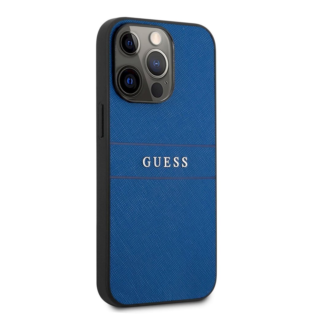 GUHCP13LPSASBBL Guess PU Leather Saffiano Case for iPhone 13 Pro Blue hind ja info | Telefonide kaitsekaaned ja -ümbrised | hansapost.ee