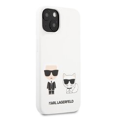 KLHCP13SSSKCW Karl Lagerfeld and Choupette Liquid Silicone Case for iPhone 13 mini White цена и информация | Чехлы для телефонов | hansapost.ee