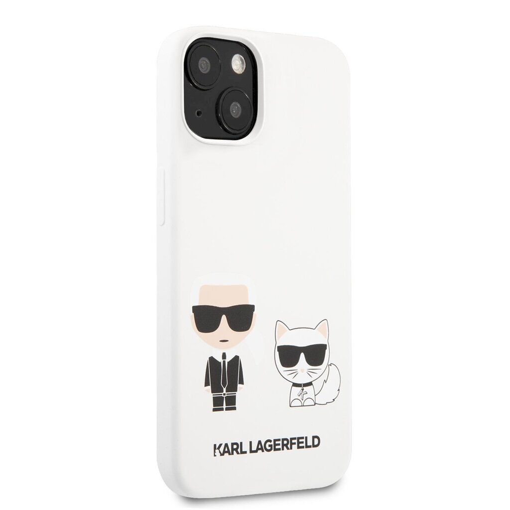 KLHCP13SSSKCW Karl Lagerfeld and Choupette Liquid Silicone Case for iPhone 13 mini White hind ja info | Telefonide kaitsekaaned ja -ümbrised | hansapost.ee