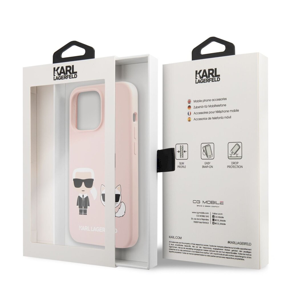 KLHCP13XSSKCI Karl Lagerfeld and Choupette Liquid Silicone Case for iPhone 13 Pro Max Pink цена и информация | Telefonide kaitsekaaned ja -ümbrised | hansapost.ee