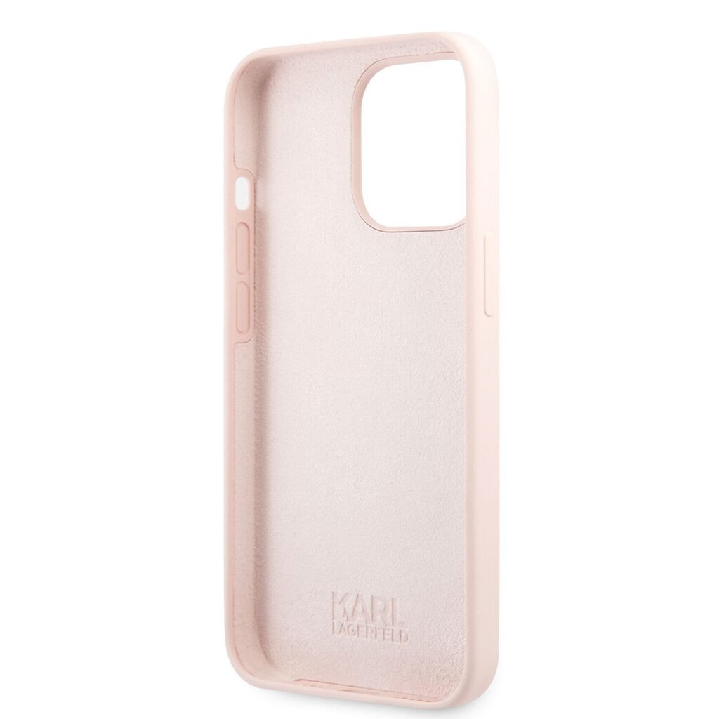 KLHCP13LSLKHP Karl Lagerfeld Liquid Silicone Karl Head Case for iPhone 13 Pro Light Pink hind ja info | Telefonide kaitsekaaned ja -ümbrised | hansapost.ee