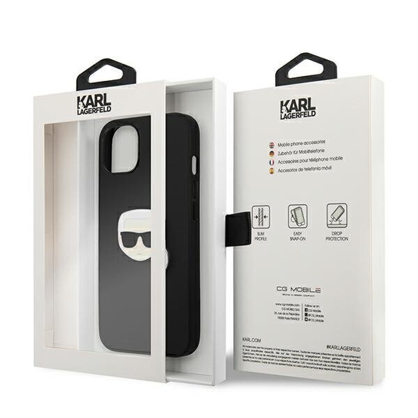 Karl Lagerfeld KLHCP13SPKMK, telefonile iPhone 13 mini, must hind ja info | Telefonide kaitsekaaned ja -ümbrised | hansapost.ee