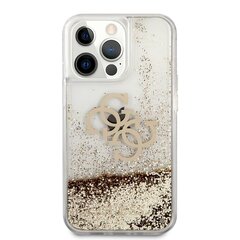 GUHCP13LLG4GGO Guess TPU Big 4G Liquid Glitter Gold Case for iPhone 13 Pro Transparent hind ja info | Telefonide kaitsekaaned ja -ümbrised | hansapost.ee