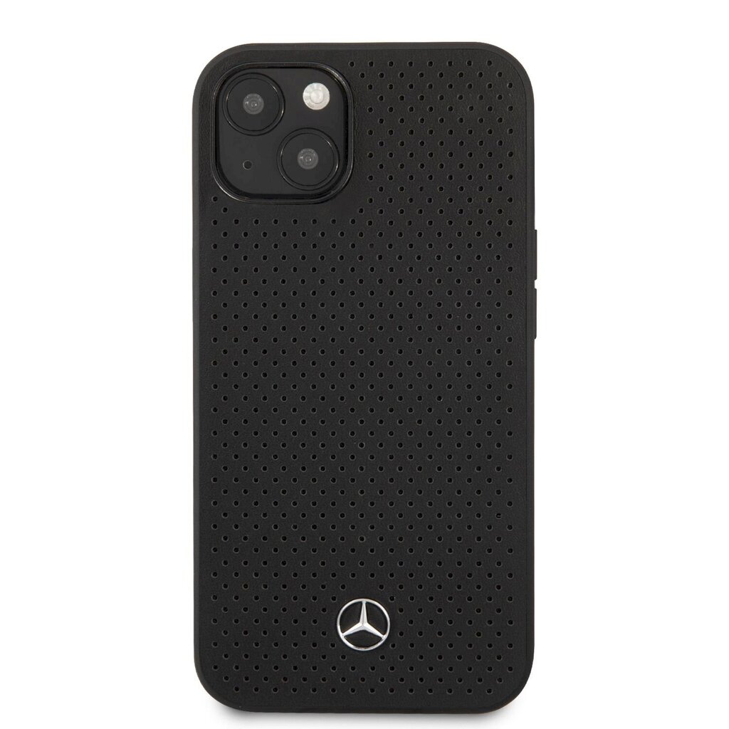 MEHCP13MDELBK Mercedes Genuine Leather Hard Case for iPhone 13 Black hind ja info | Telefonide kaitsekaaned ja -ümbrised | hansapost.ee