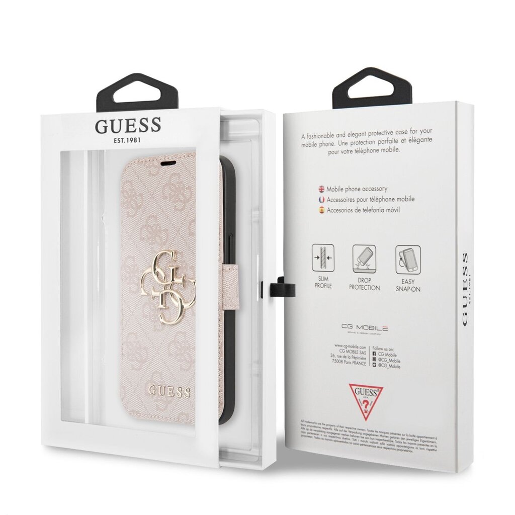 GUBKP13L4GMGPI Guess PU 4G Metal Logo Book Case for iPhone 13 Pro Pink цена и информация | Telefonide kaitsekaaned ja -ümbrised | hansapost.ee