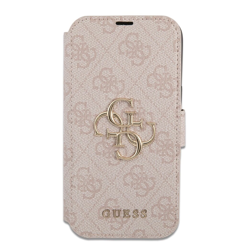 GUBKP13L4GMGPI Guess PU 4G Metal Logo Book Case for iPhone 13 Pro Pink цена и информация | Telefonide kaitsekaaned ja -ümbrised | hansapost.ee