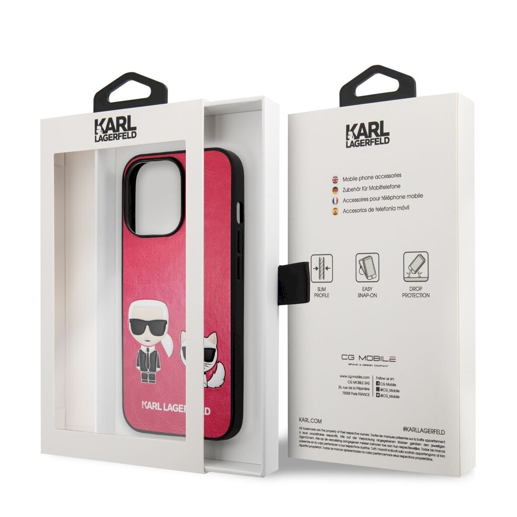 KLHCP13XPCUSKCP Karl Lagerfeld and Choupette PU Leather Case for iPhone 13 Pro Max Fuchsia hind ja info | Telefonide kaitsekaaned ja -ümbrised | hansapost.ee