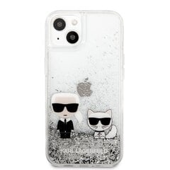 KLHCP13MGKCS Karl Lagerfeld Liquid Glitter Karl and Choupette Case for iPhone 13 Silver цена и информация | Чехлы для телефонов | hansapost.ee