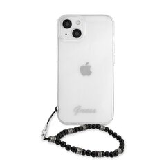 GUHCP13SKPSBK Guess PC Script and Black Pearls Case for iPhone 13 Mini Transparent цена и информация | Guess Телефоны и аксессуары | hansapost.ee