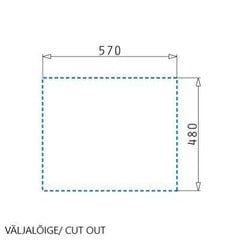 Köögivalamu Pyramis Alazia 59x50, valge hind ja info | Köögivalamud | hansapost.ee