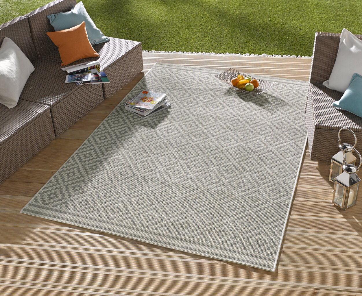 Vaip NORTHRUGS Meadow Raute Grey Cream, 80x200 cm цена и информация | Vaibad | hansapost.ee