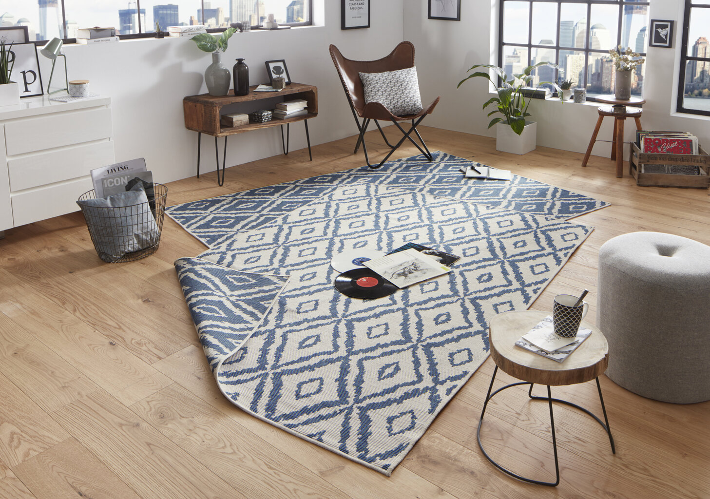 Vaip NORTHRUGS Twin Rio Blue Cream, 200x290 cm цена и информация | Vaibad | hansapost.ee