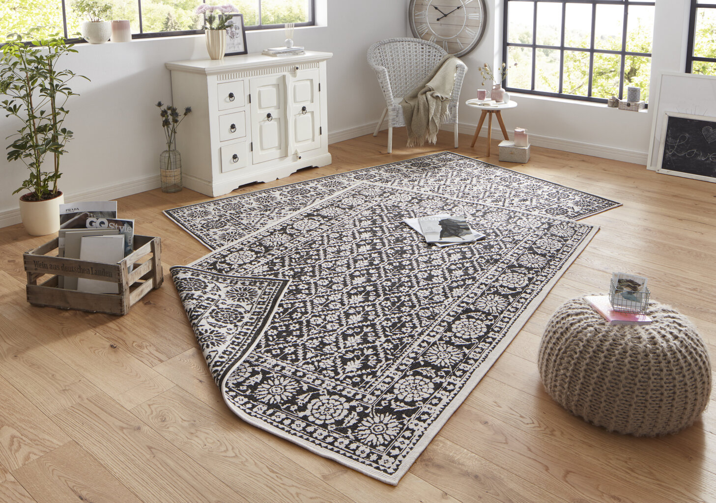 Vaip NORTHRUGS Twin Curacao Black Cream, 200x290 cm цена и информация | Vaibad | hansapost.ee