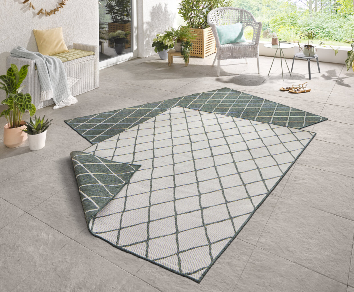 Vaip NORTHRUGS Twin Malaga Green Cream, 200x290 cm цена и информация | Vaibad | hansapost.ee