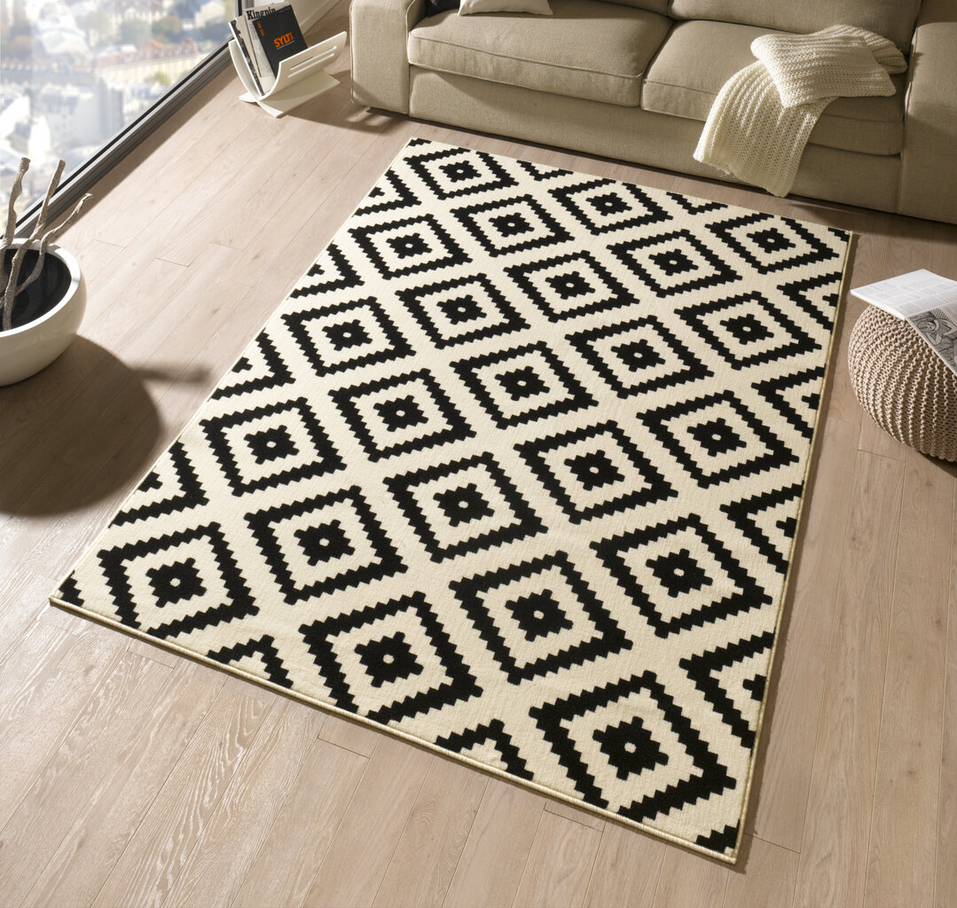 Vaip Hanse Home Hamla Diamond Black Cream, 80x150 cm hind ja info | Vaibad | hansapost.ee